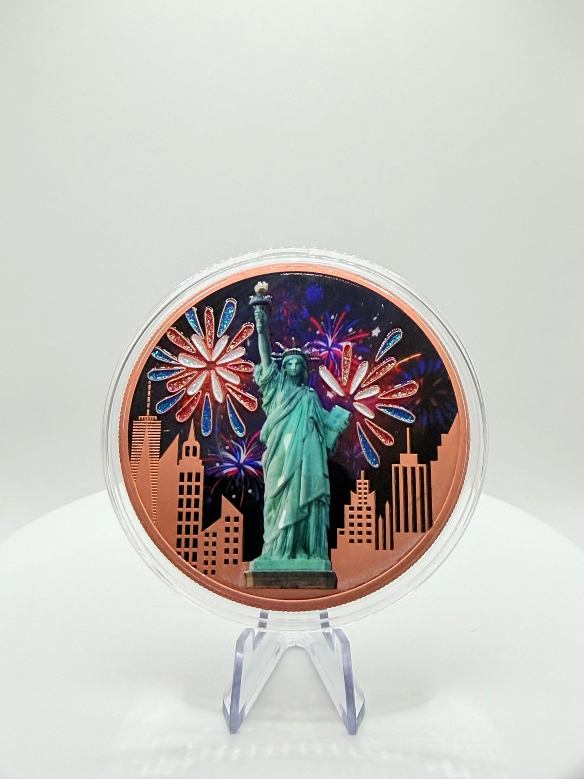 2025 Independence Day 5 oz Colorized Copper Round – Statue of Liberty Bullion - MMmetalsandmore