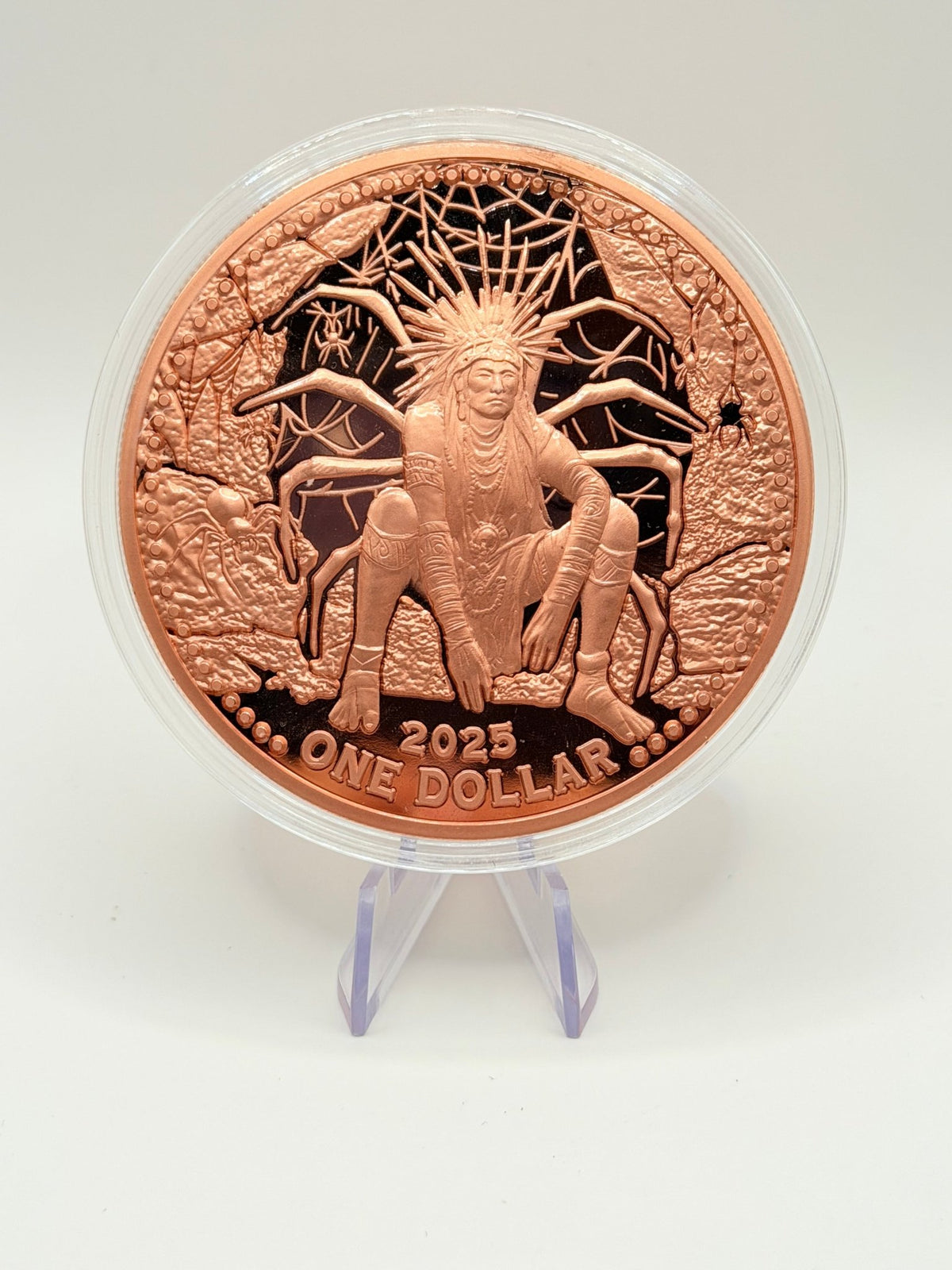 2025 Mesa Grande 5 oz. Copper $1 Coin Iktómi Spider Dollar - MMmetalsandmore