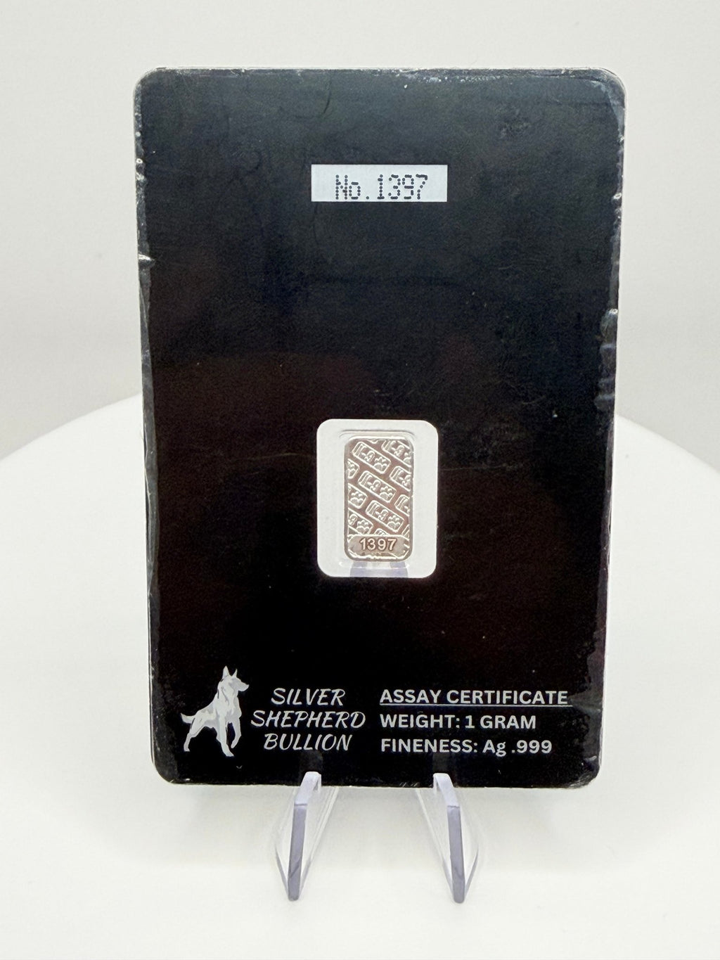 Silver Shepherd Bullion 1g Fine Silver Bar German Shepherd Dog Collectible - MMmetalsandmore