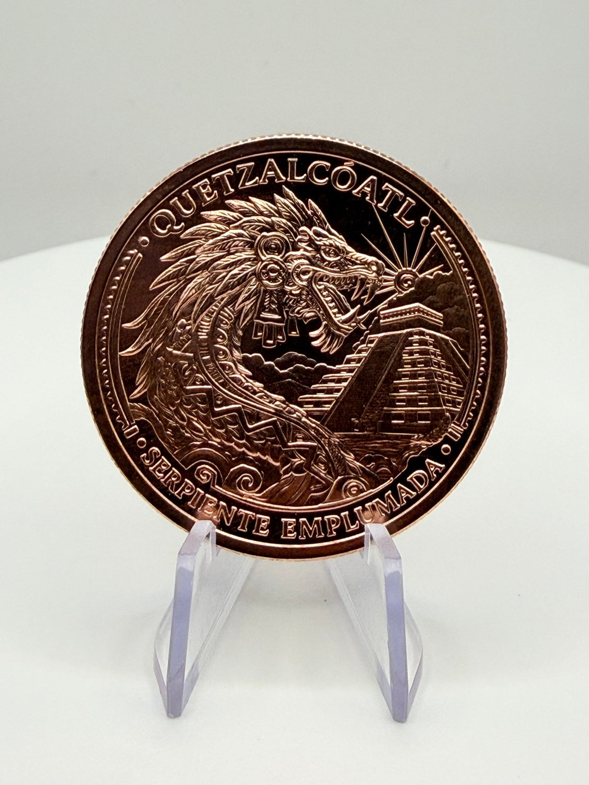 Quetzalcoatl 1 oz .999 Pure Copper Round - Legado Mexicano Coin - MMmetalsandmore