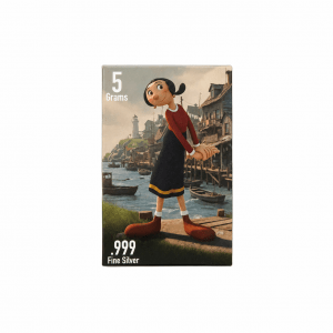 5g Popeye the Sailor Man Fine Silver Bar – Individual Character Collection (.999 Pure) by PAN Silver Company - MMmetalsandmore