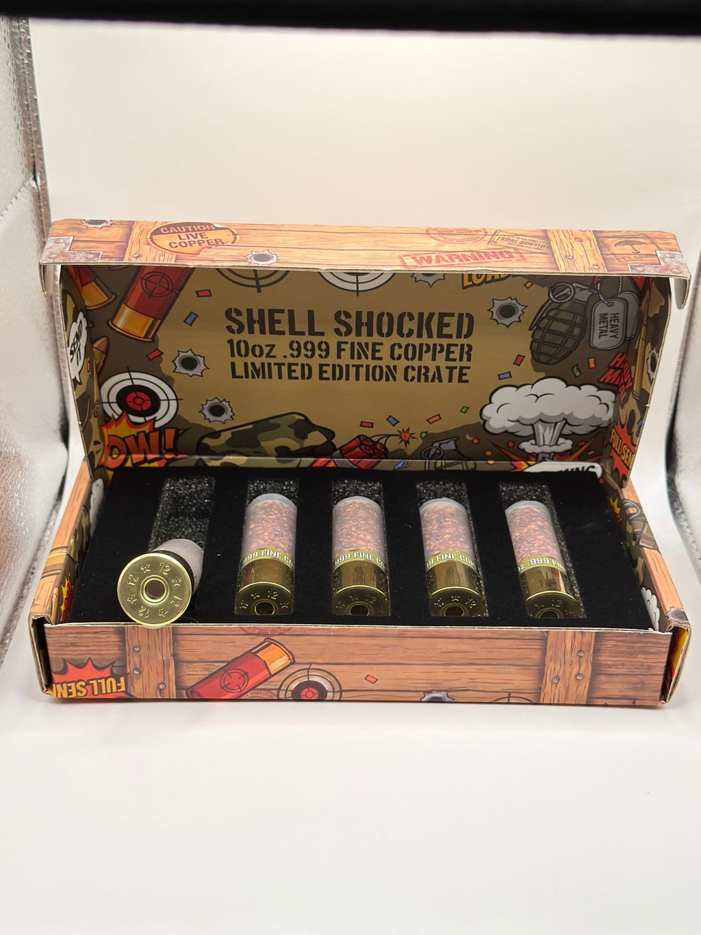 Shell Shocked 10 oz .999 Fine Copper Limited Edition Crate Set - MMmetalsandmore