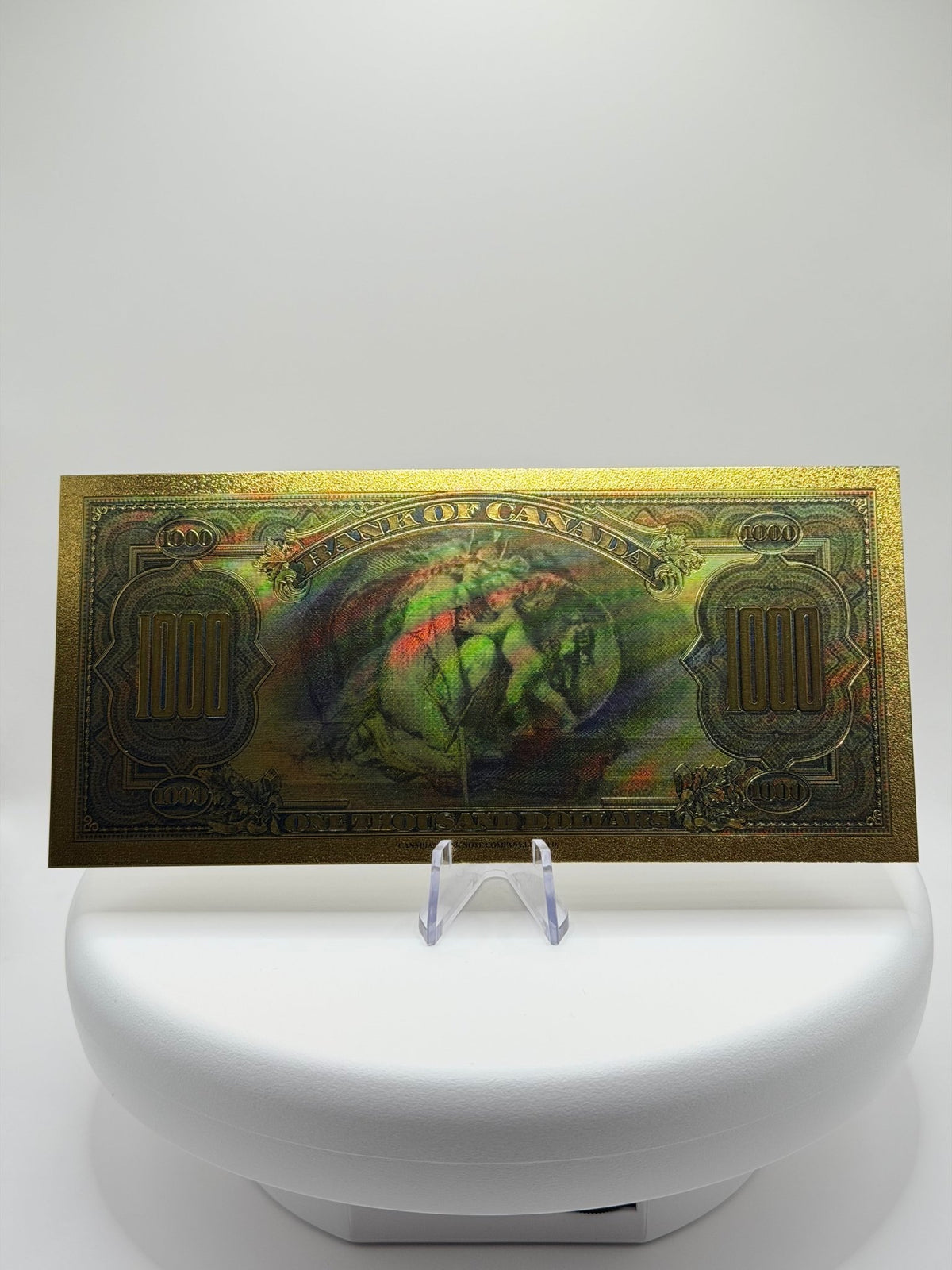 Lot of Bank of Canada One Dollar Gold Foil Note Replica, Vintage Canadian Currency Decor, 24K Plated Novelty Banknote Gift - MMmetalsandmore