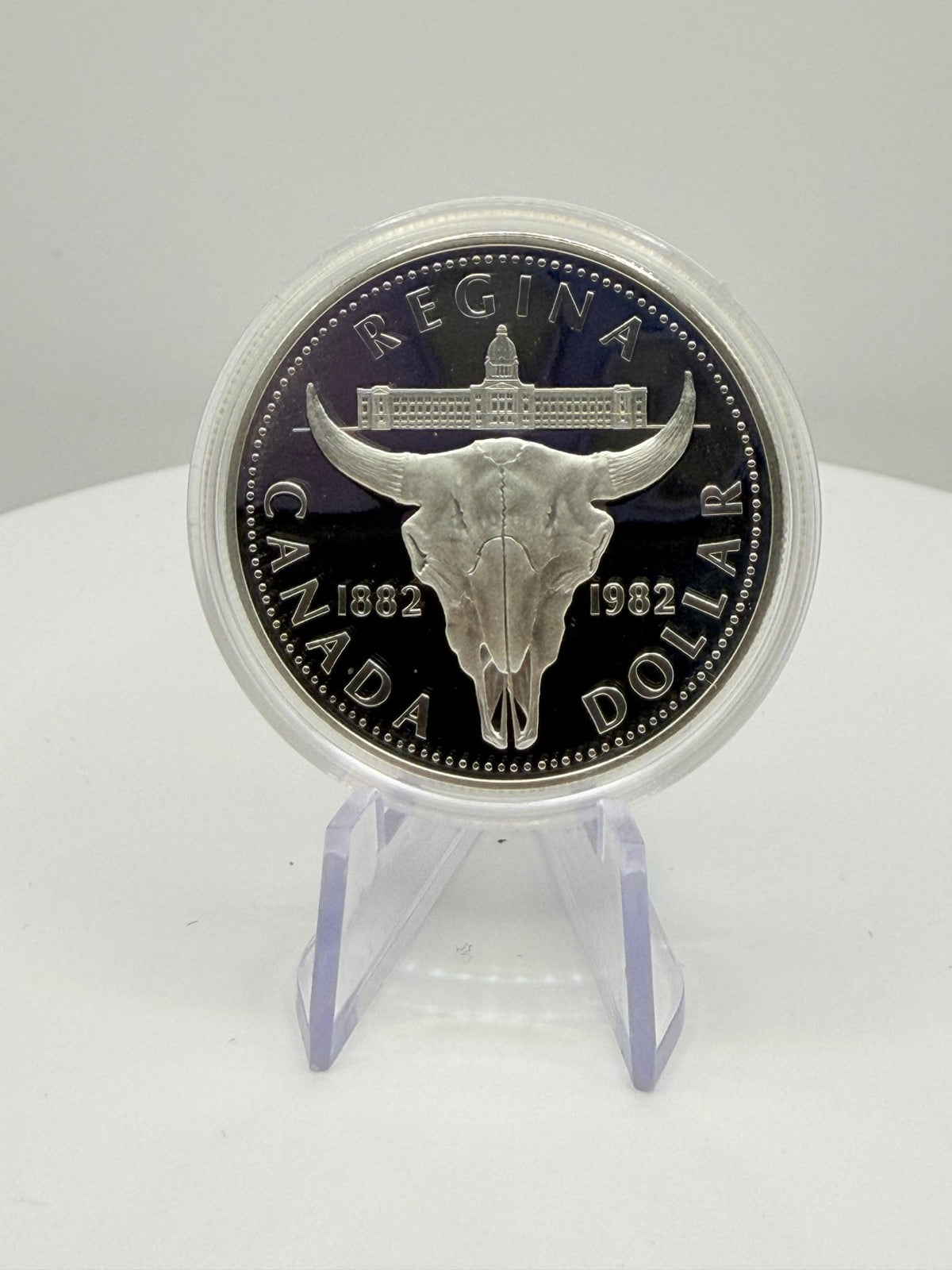 1982 Canada Regina Centennial $1 Silver Proof Coin Boxed - MMmetalsandmore