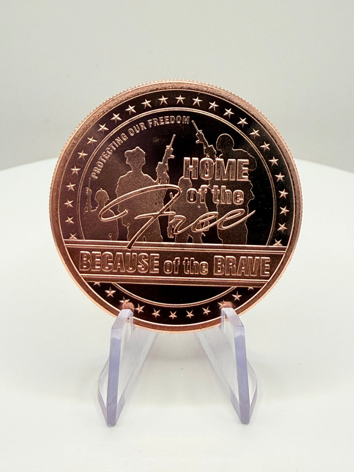 1 oz .999 Fine Copper “Home of the Free Because of the Brave” Collectible Round - MMmetalsandmore