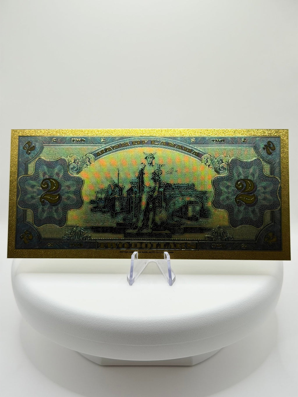 Lot of Bank of Canada One Dollar Gold Foil Note Replica, Vintage Canadian Currency Decor, 24K Plated Novelty Banknote Gift - MMmetalsandmore
