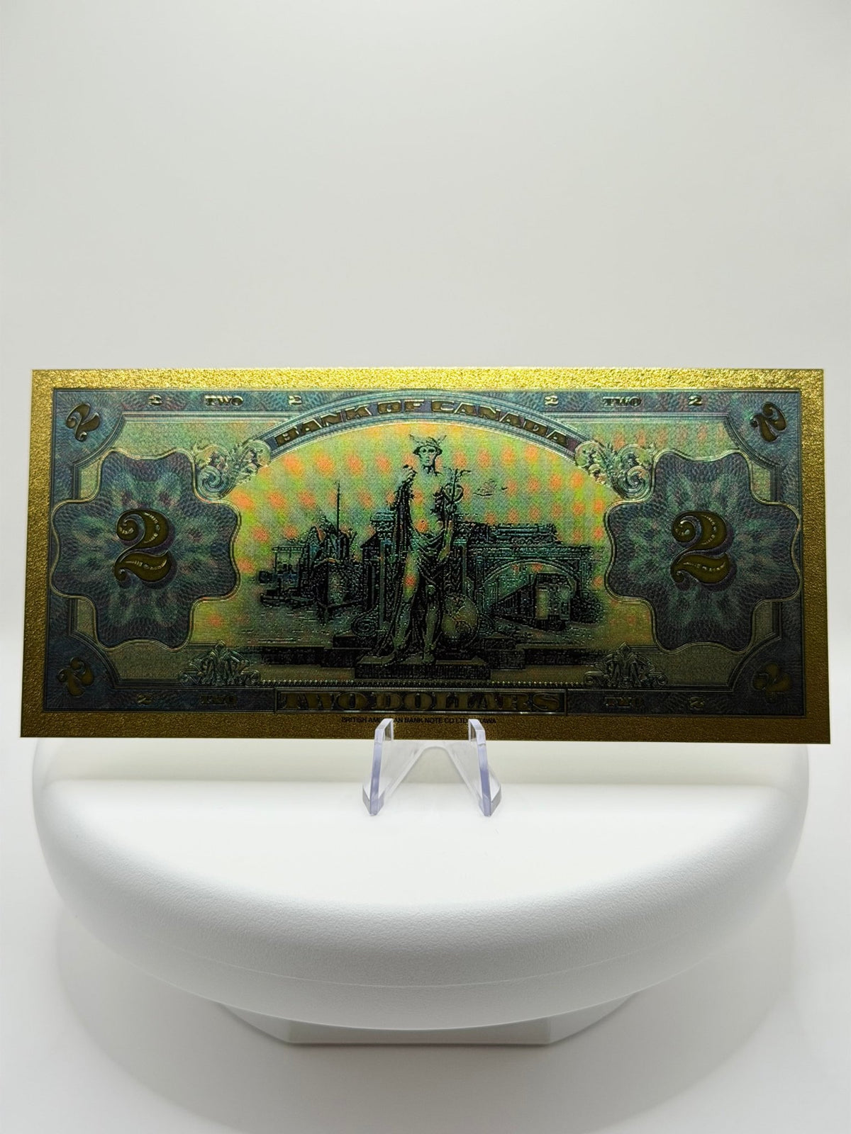 Lot of Bank of Canada One Dollar Gold Foil Note Replica, Vintage Canadian Currency Decor, 24K Plated Novelty Banknote Gift - MMmetalsandmore