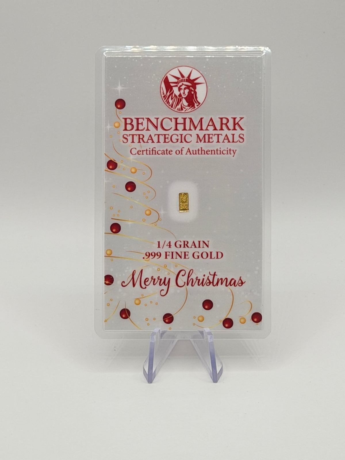 Benchmark Strategic Metals 1/4 Grain .999 Fine Gold Bar (3pcs bundle) - MMmetalsandmore