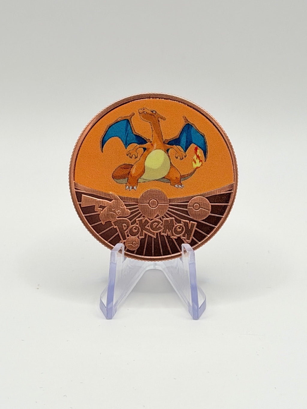 Charizard Pokémon Colorized Commemorative Copper Challenge Coin Round - MMmetalsandmore