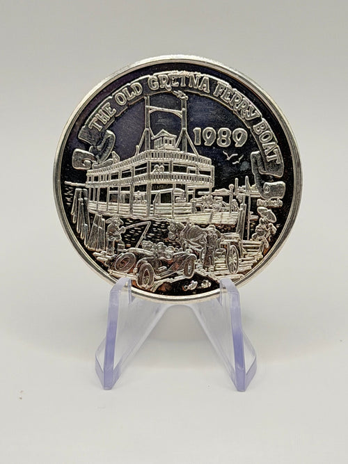 1989 The Old Gretna Ferry Boat 1 oz .999 Fine Silver Commemorative Round - MMmetalsandmore