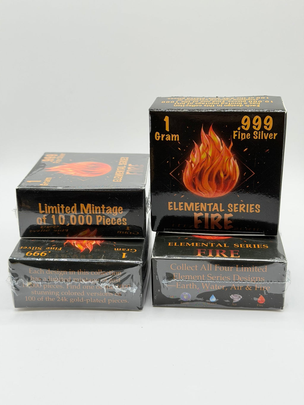 1 Gram .999 Fine Silver Bar - Elemental Series: FIRE Edition - MMmetalsandmore