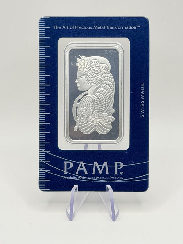 PAMP Suisse 1 oz Silver Bar .999 Pure in Assay (Cert C265000) - MMmetalsandmore