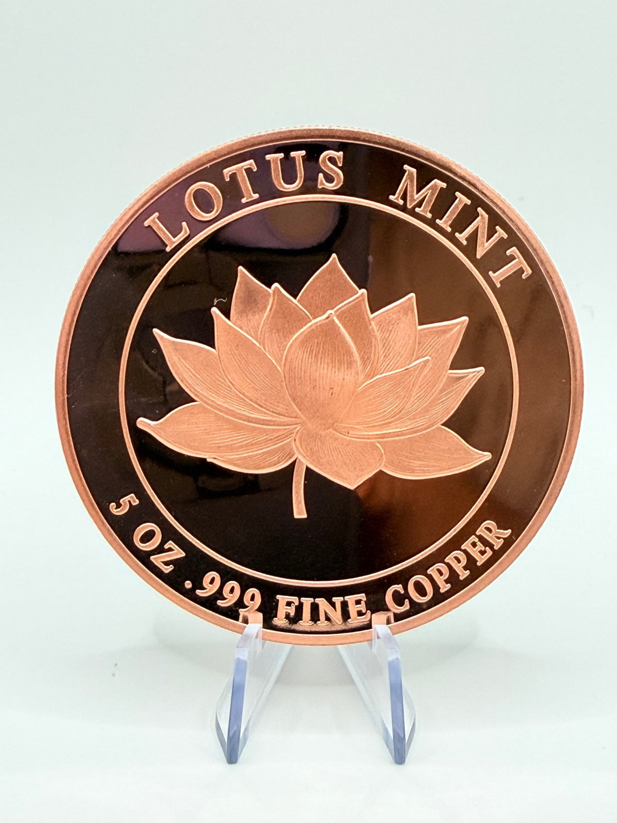 Lotus Mint Siberian Tiger Colorized 5 oz Pure .999 Copper Big Cat Series - MMmetalsandmore