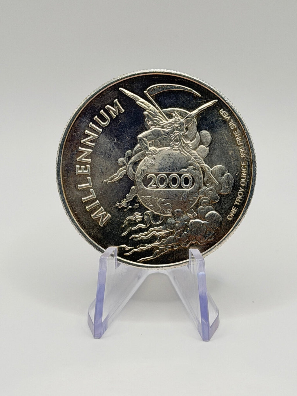 2000 Millennium Father Time 1 oz .999 Fine Silver Commemorative Round - MMmetalsandmore