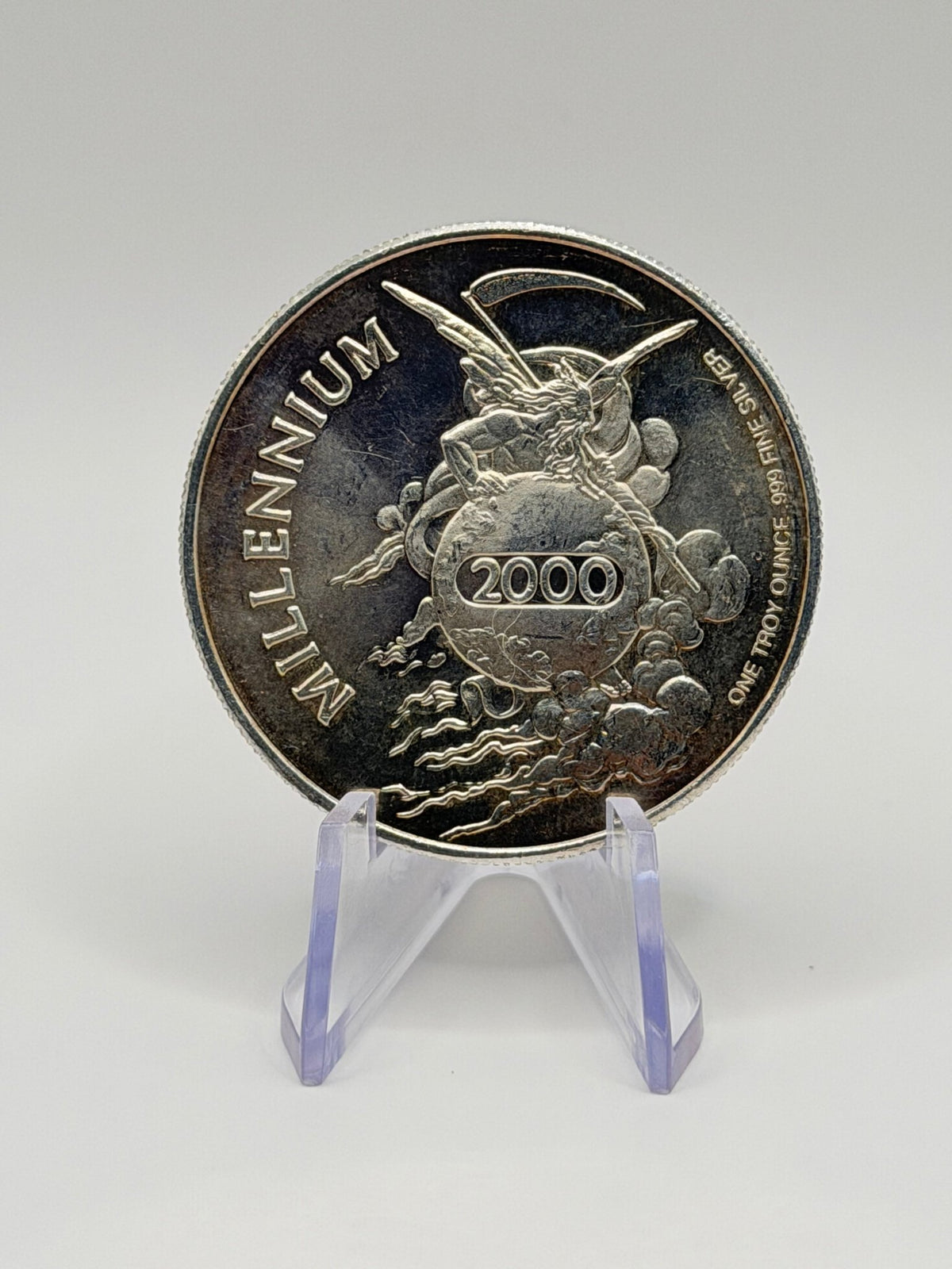 2000 Millennium Father Time 1 oz .999 Fine Silver Commemorative Round - MMmetalsandmore