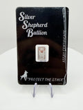 Silver Shepherd Bullion 1g Fine Silver Bar German Shepherd Dog Collectible - MMmetalsandmore