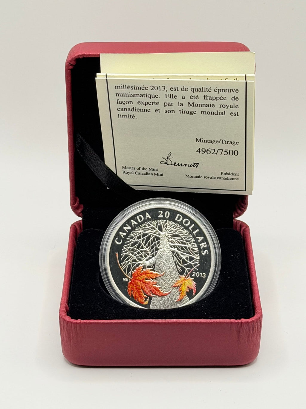 2013 Canada $20 Canadian Maple Canopy Autumn Silver Coin - MMmetalsandmore