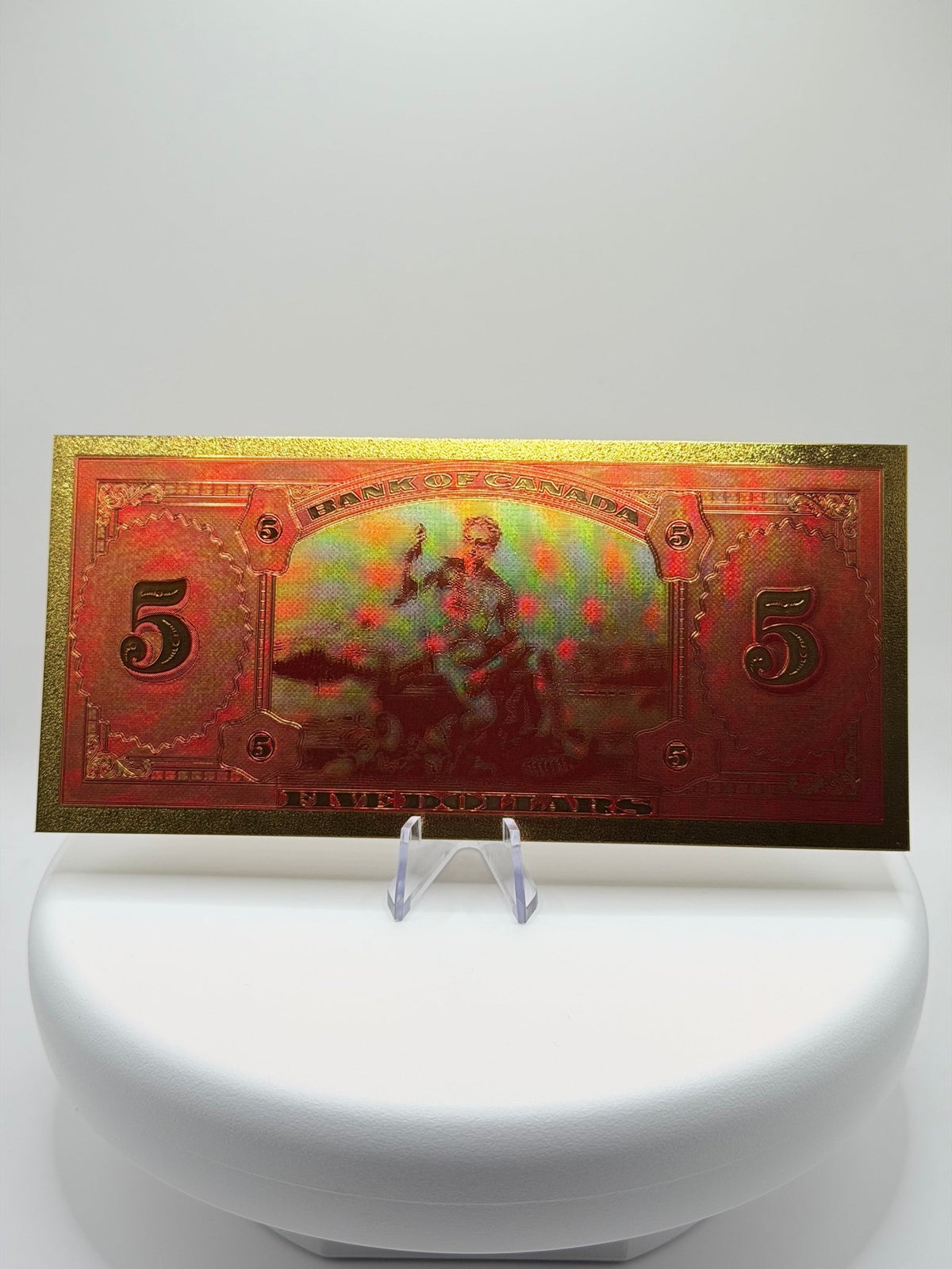 Lot of Bank of Canada One Dollar Gold Foil Note Replica, Vintage Canadian Currency Decor, 24K Plated Novelty Banknote Gift - MMmetalsandmore