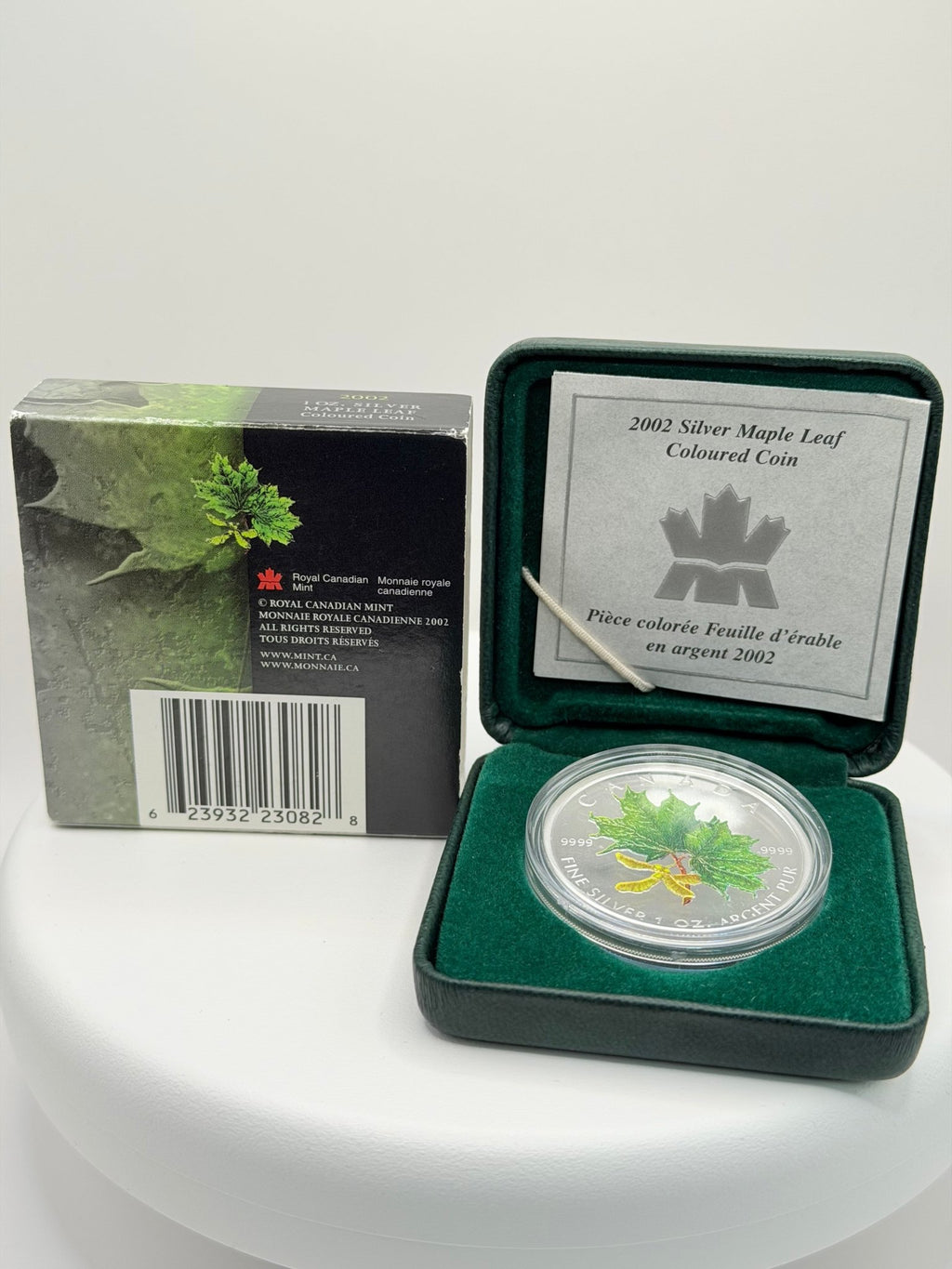 2002 Canada 1 oz Silver Maple Leaf Coloured Coin Box COA - MMmetalsandmore