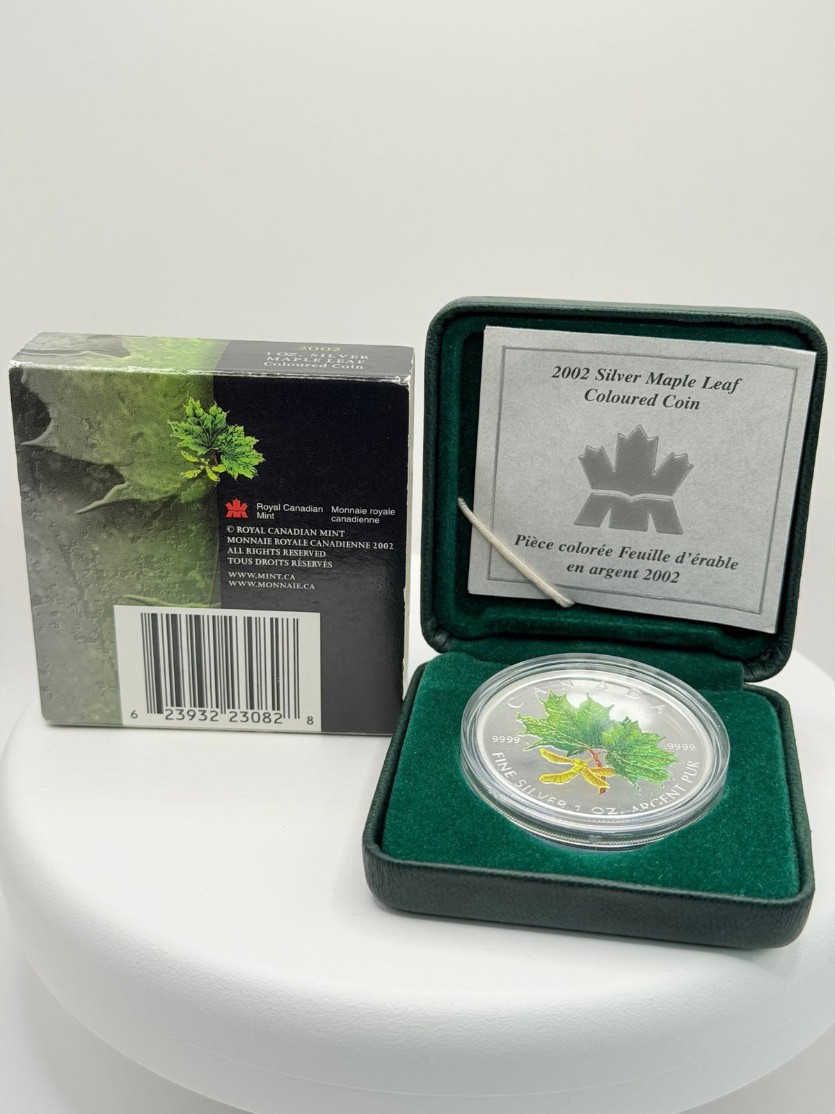 2002 Canada 1 oz Silver Maple Leaf Coloured Coin Box COA - MMmetalsandmore