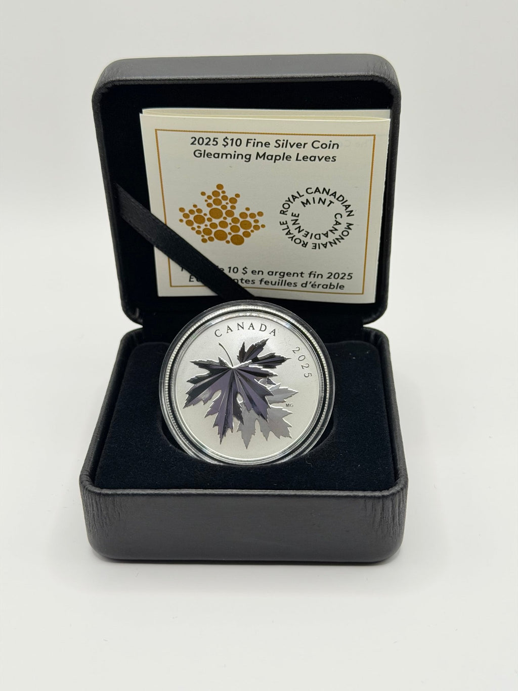 2025 Canada $10 Gleaming Maple Leaves Silver Coin - MMmetalsandmore
