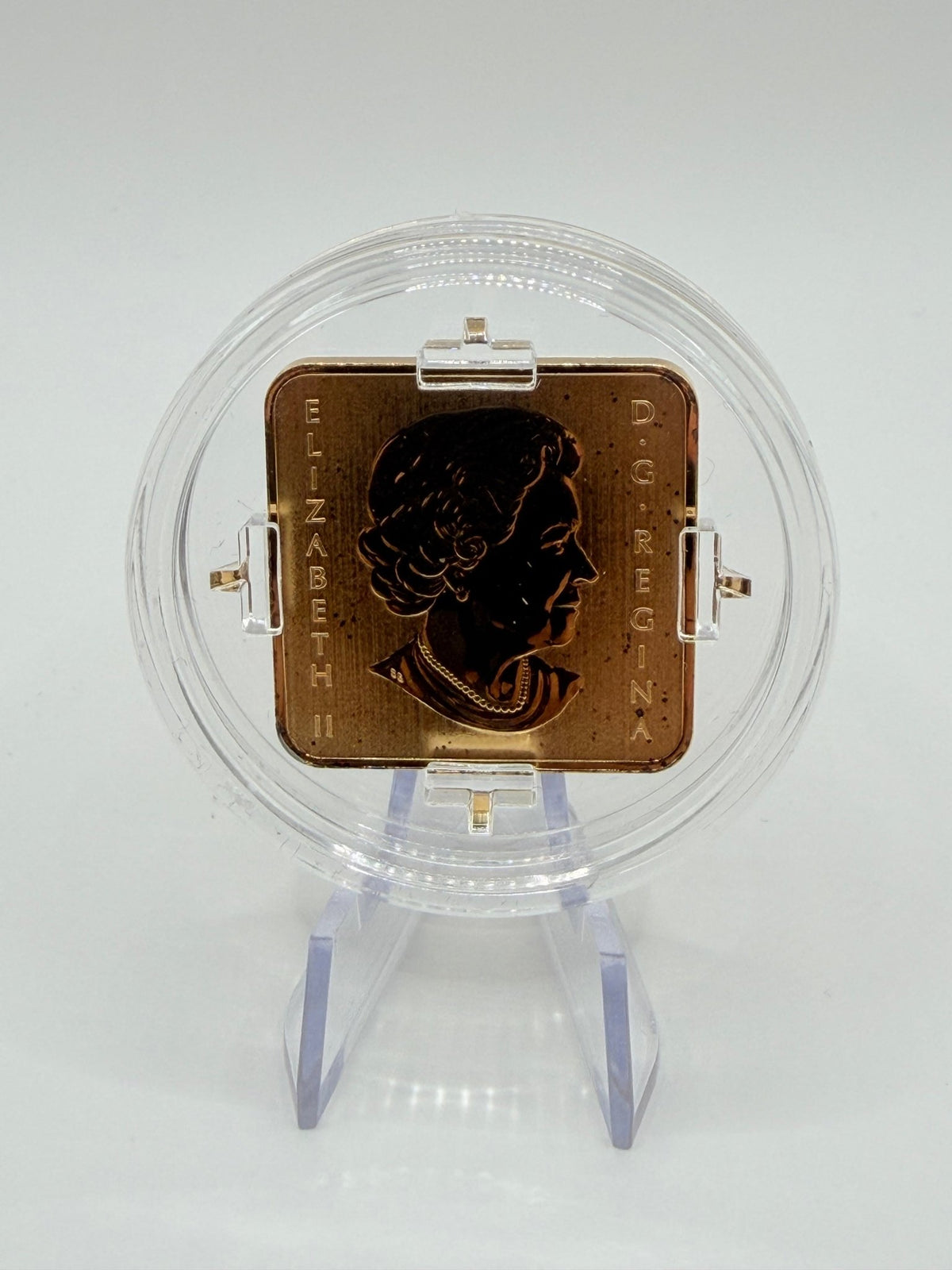 2010 Canada $3 Wildlife Conservation Series: Barn Owl Gold-Plated Sterling Silver Square Coin (Box & COA) - MMmetalsandmore