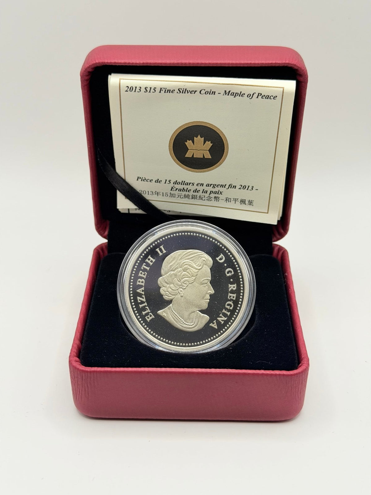 2013 Royal Canadian Mint $15 Maple of Peace Hologram - Pure Silver Coin - MMmetalsandmore