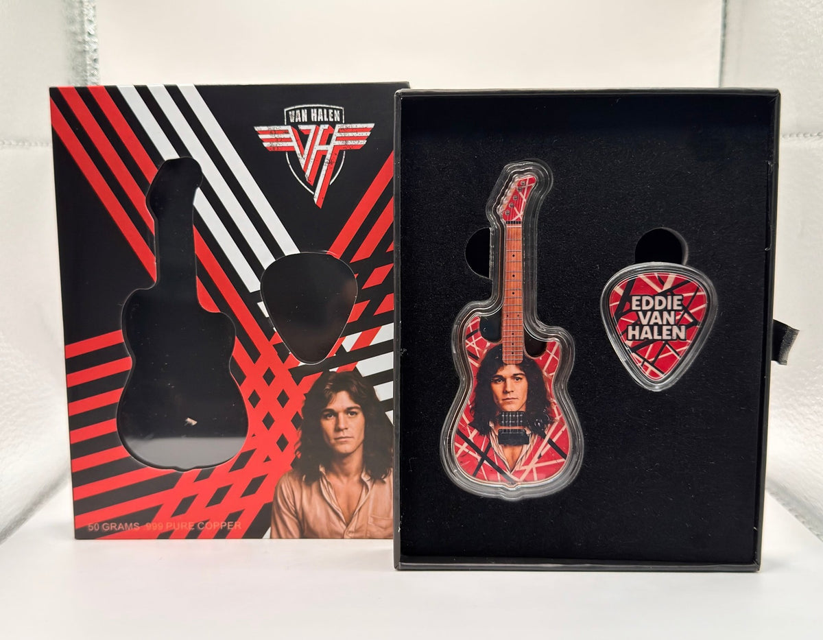 2026 Rock Icons Guitar & Pick Set 54.6g .999 Pure Copper Limited Edition Box - MMmetalsandmore