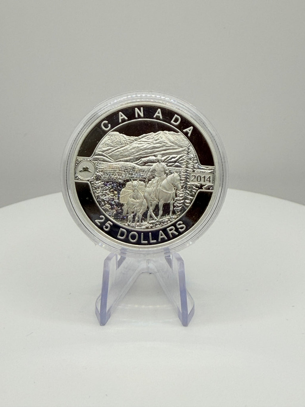 2014 Canada $25 O Canada Cowboy in the Canadian Rockies 1oz Silver Coin - MMmetalsandmore