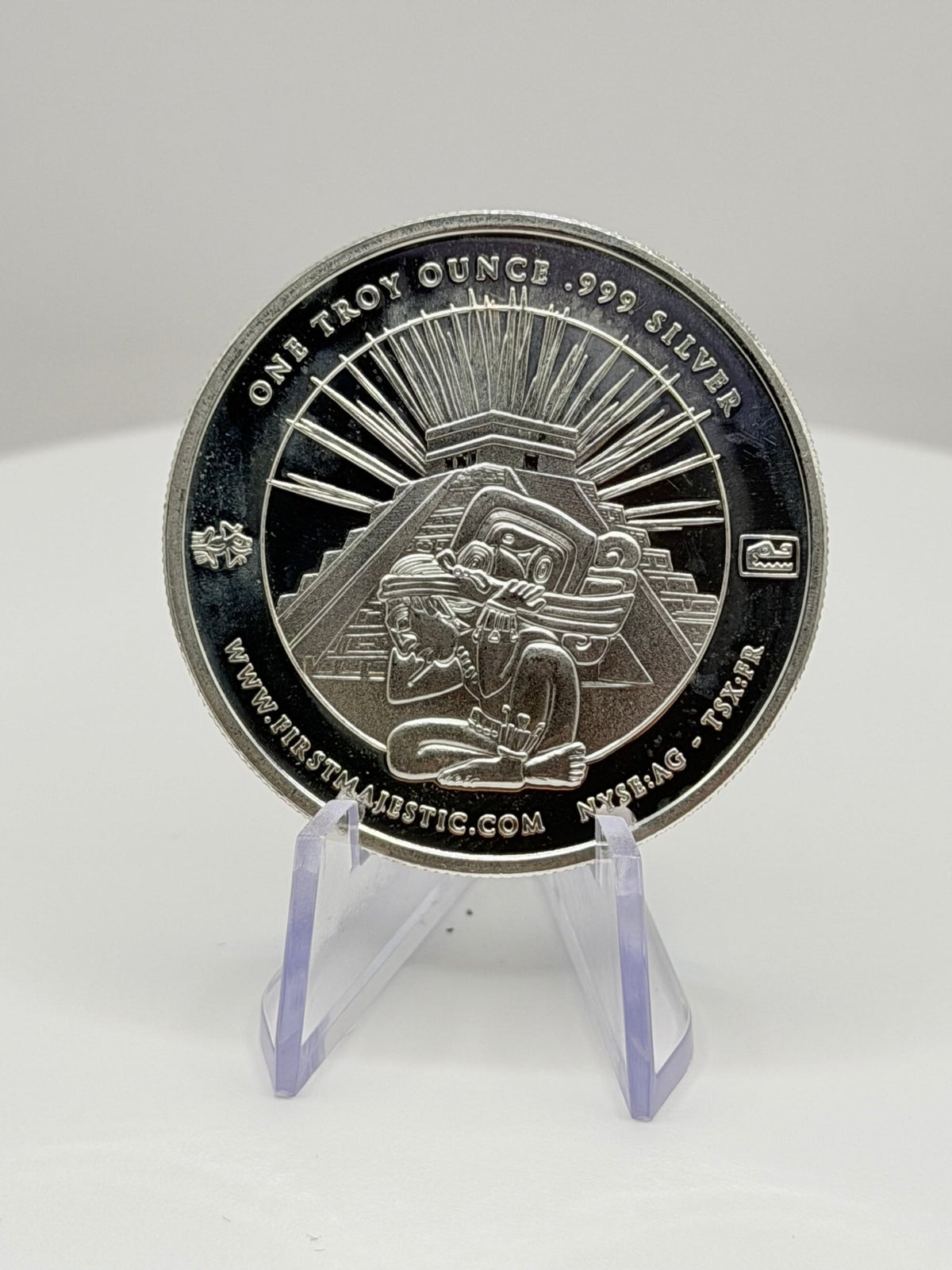 1 oz First Majestic Silver Round – .999 Pure Mayan Pyramid Edition - MMmetalsandmore