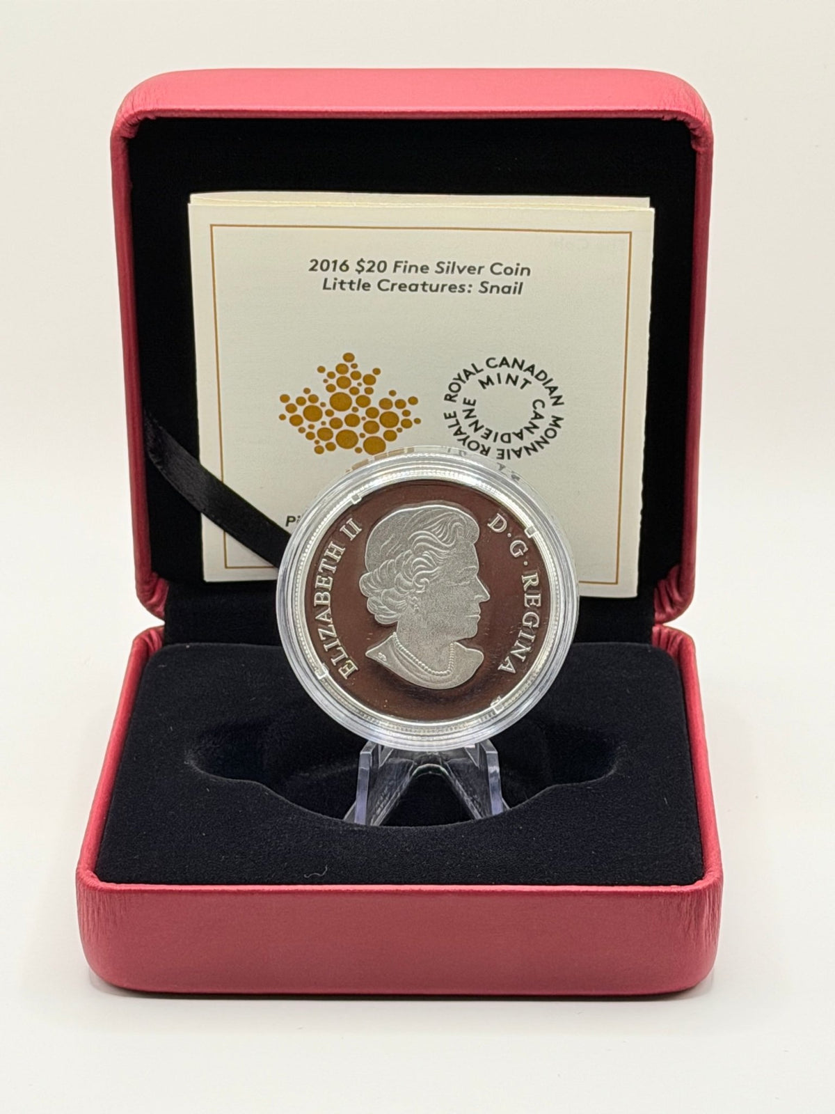 2016 Canada $20 Little Creatures Venetian Glass Snail Silver Coin - MMmetalsandmore