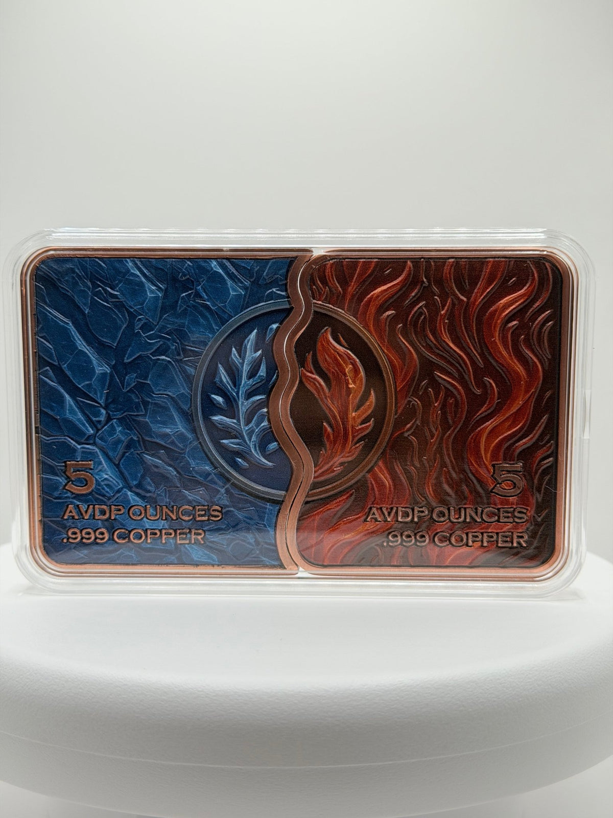 Fire and Ice Fox 10 oz Interlocking .999 Copper Art Bar Set - MMmetalsandmore