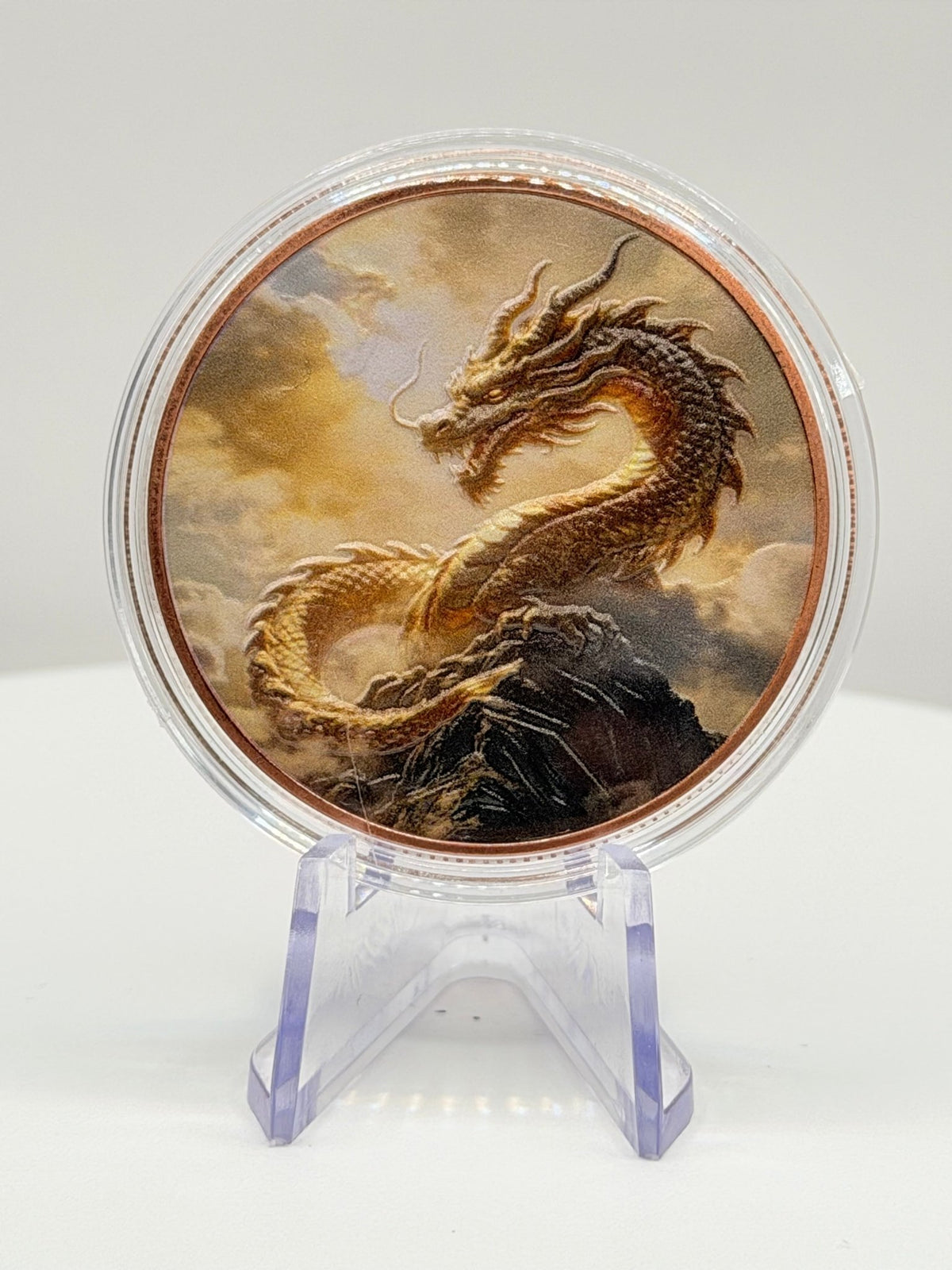 Imperial Golden Dragon 1 oz Colorized .999 Copper Round Bullion - MMmetalsandmore