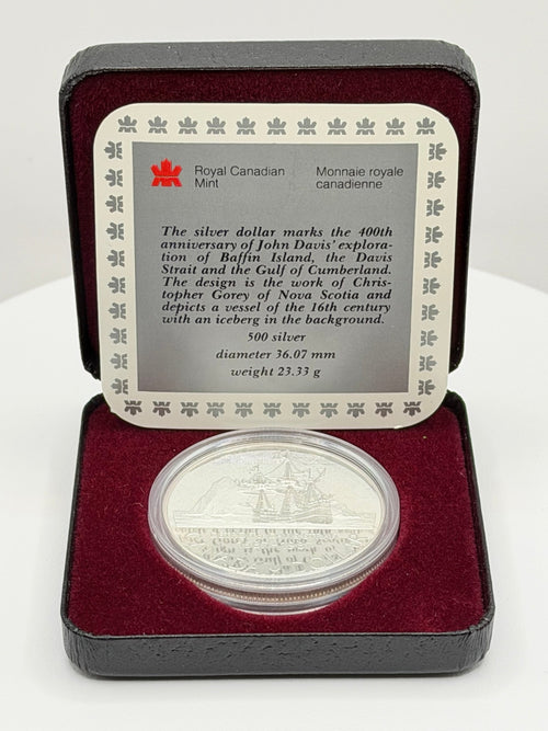 1987 Canada Davis Strait Centennial $1 Silver Proof Coin Boxed - MMmetalsandmore