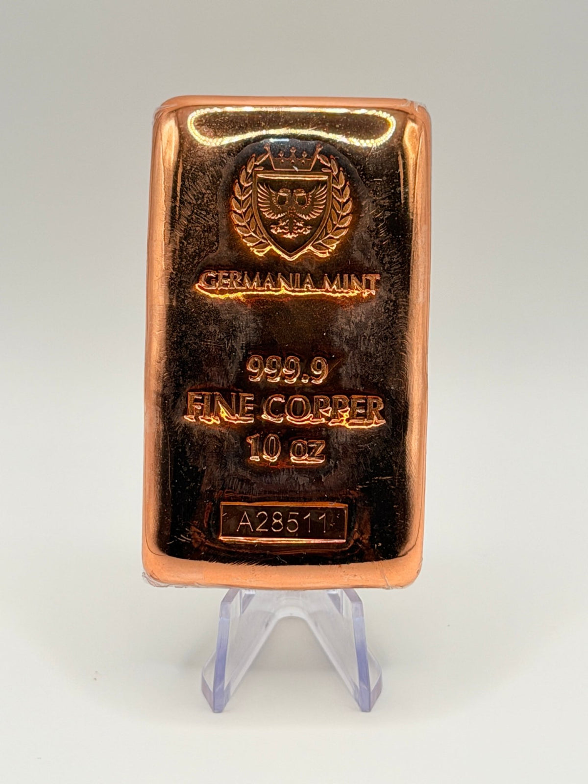 Germania Mint 10 oz Copper Cast Bar (.9999 Fine Copper) - MMmetalsandmore